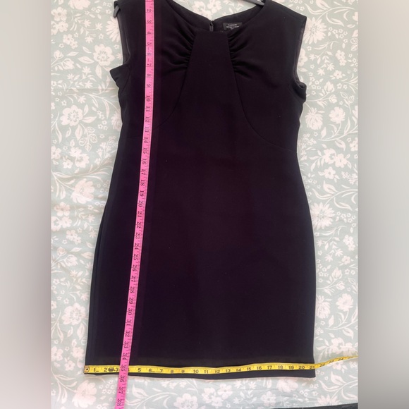 Tahari ASL Black Sheath Midi Dress Size 10P EUC - Picture 9 of 13
